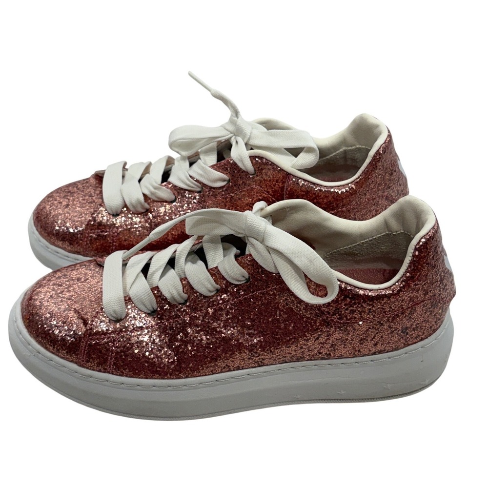 Skechers Los Angeles Goldie Diamond Darling Rose Gold Glitter Sneakers 73704 8.5